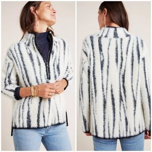 By Anthropologie Cindy Eyelash Half-Zip Pullover